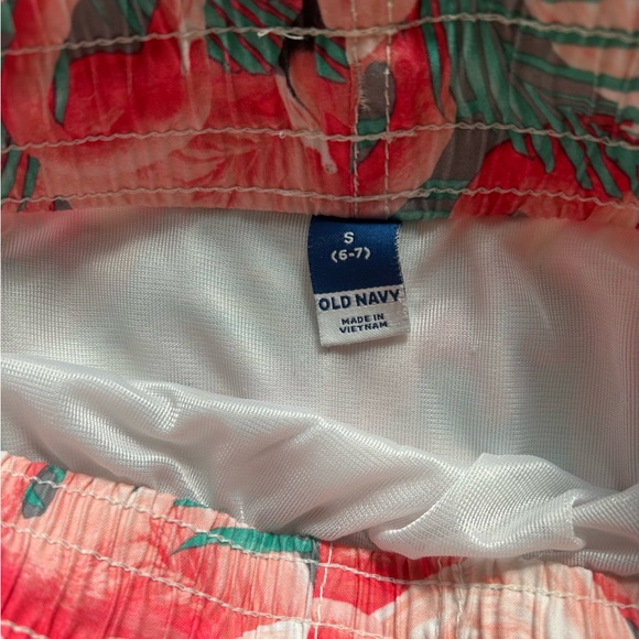 Old Navy Pink and Flamingo Print Kids Swim Shorts Set - Picture 4 of 5
